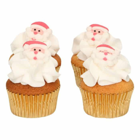 Christmas cupcakes decorated with sugar Santa Claus
