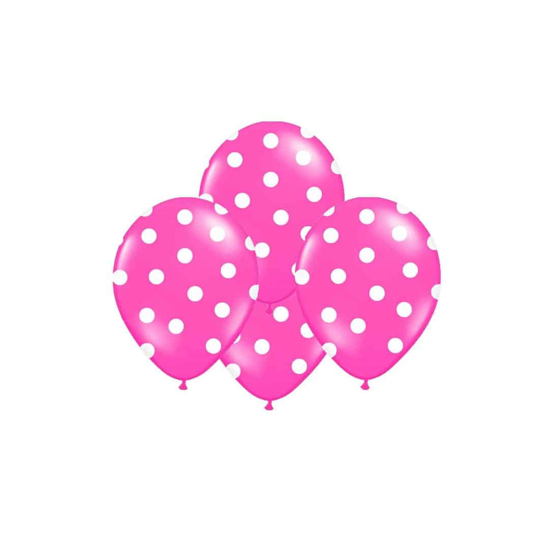 10-fuchsia-balloons-with-white-polka dots-30-cm
