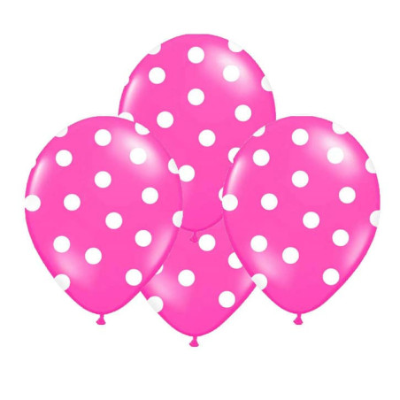 10-fuchsia-balloons-with-white-polka dots-30-cm