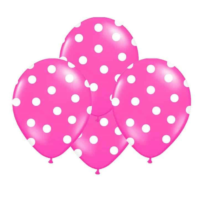 10-fuchsia-balloons-with-white-polka dots-30-cm