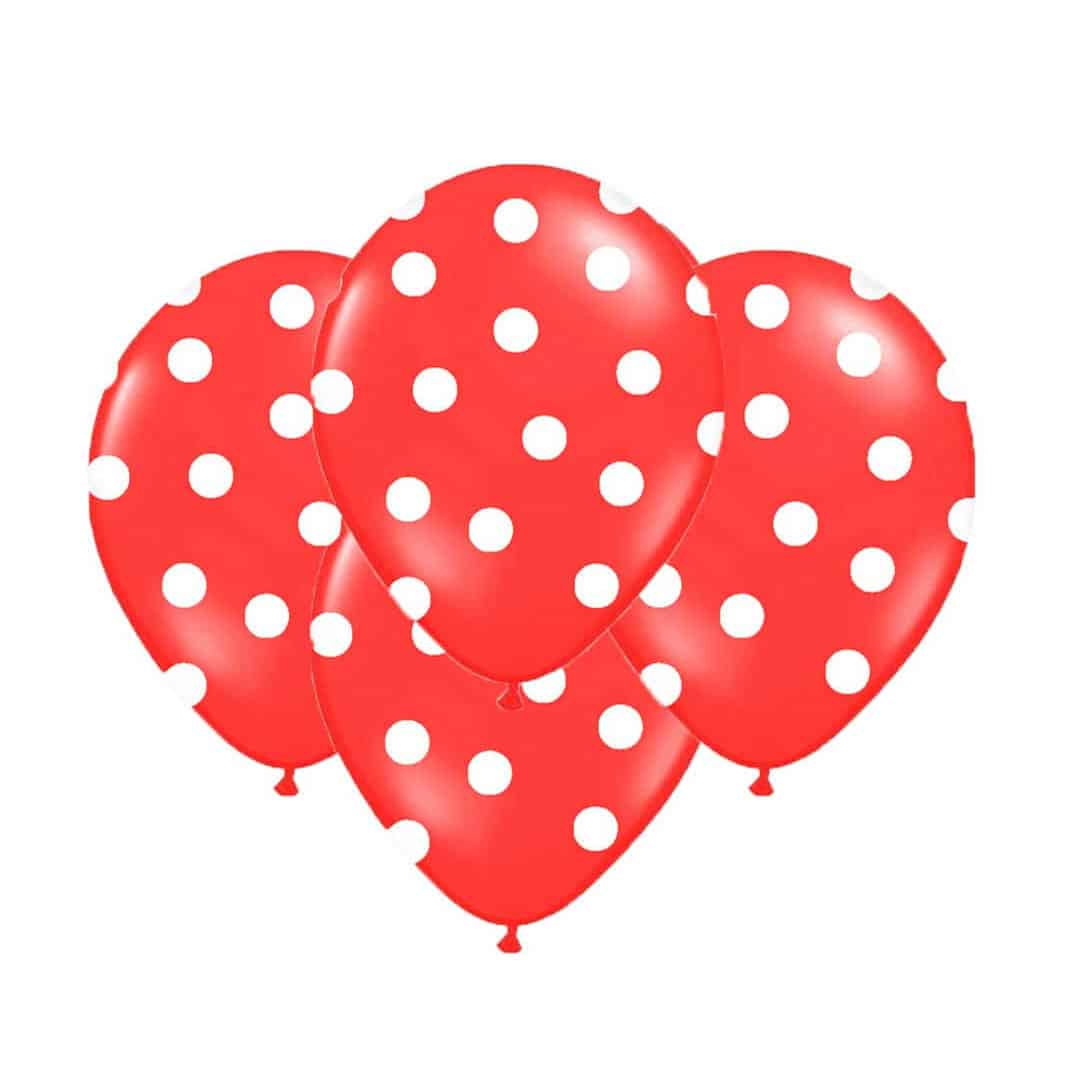 red-and-white-polka-dot balloons