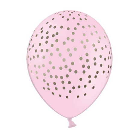 6-pink-printed-polka dot balloons