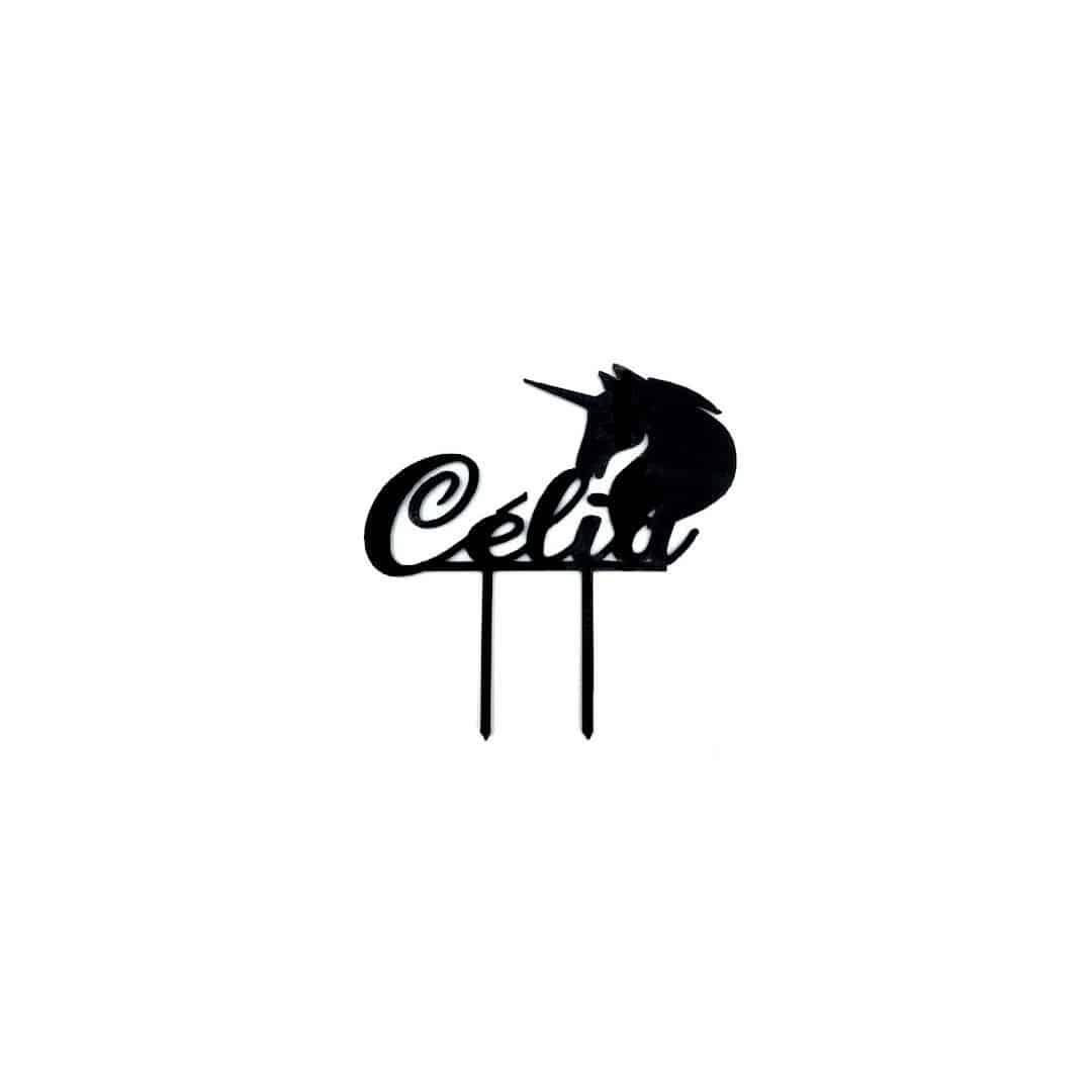 cake-topper-unicorn-customizable-black