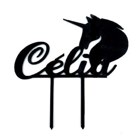 cake-topper-unicorn-customizable-black