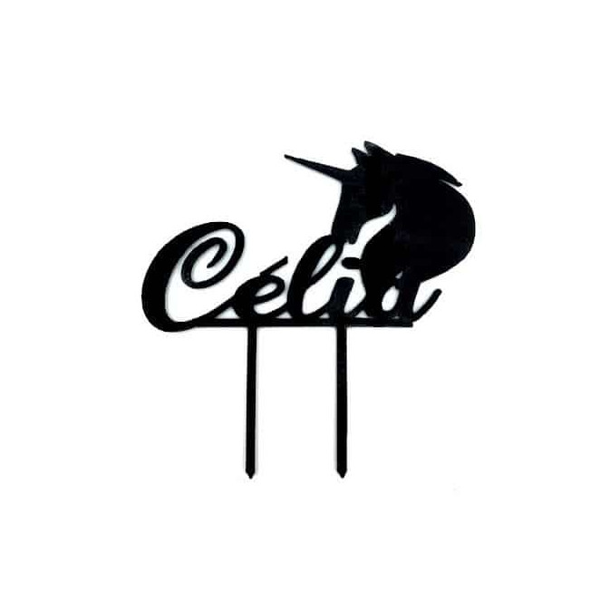 cake-topper-unicorn-customizable-black