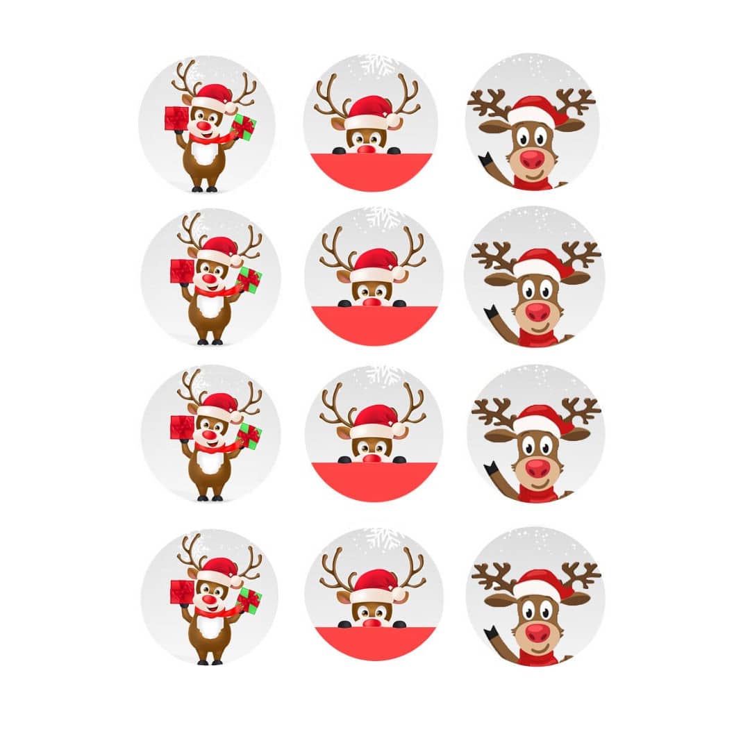 12 edible reindeer sugar Christmas decorations