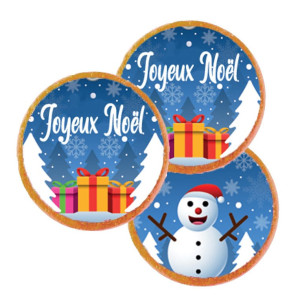 12 Enchanted Christmas sugar discs for cupcakes & cookies