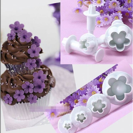 4-flower cookie cutters-pushers