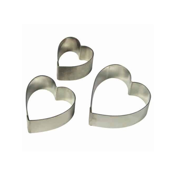 Set of 3 heart cookie cutters