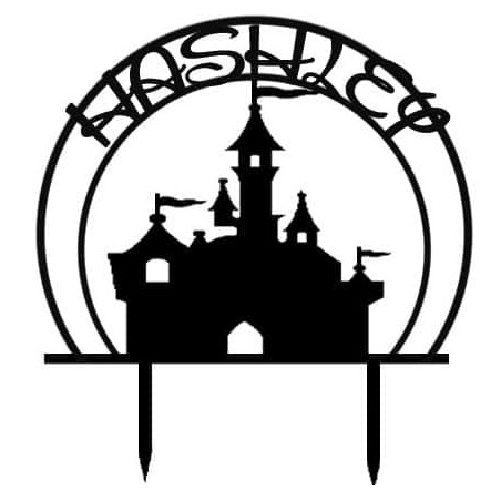 Personalized princess castle cake topper