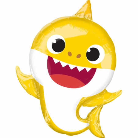 Baby shark birthday balloon yellow XL