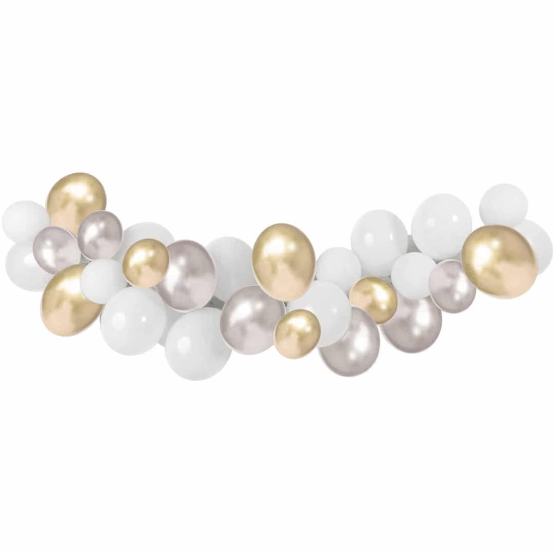 arch-balloons-white-silver-gold