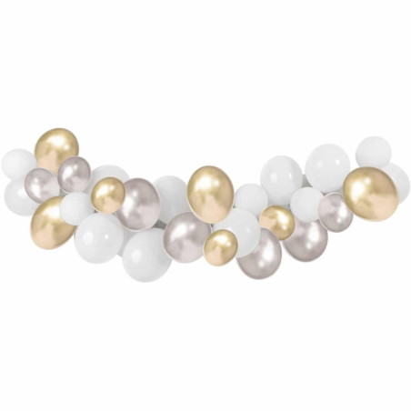 arch-balloons-white-silver-gold