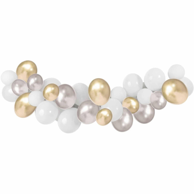 arch-balloons-white-silver-gold