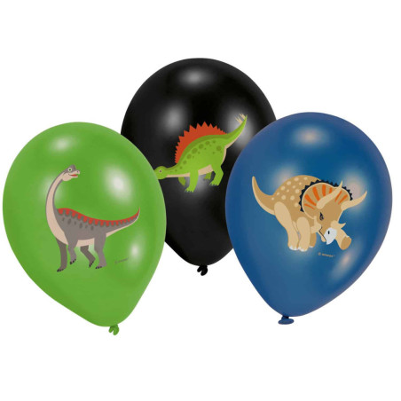6 Dinosaur balloons 27.5 cm