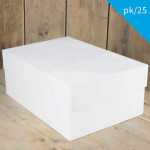 Pack of 25 white cake boxes 40x30x15 cm