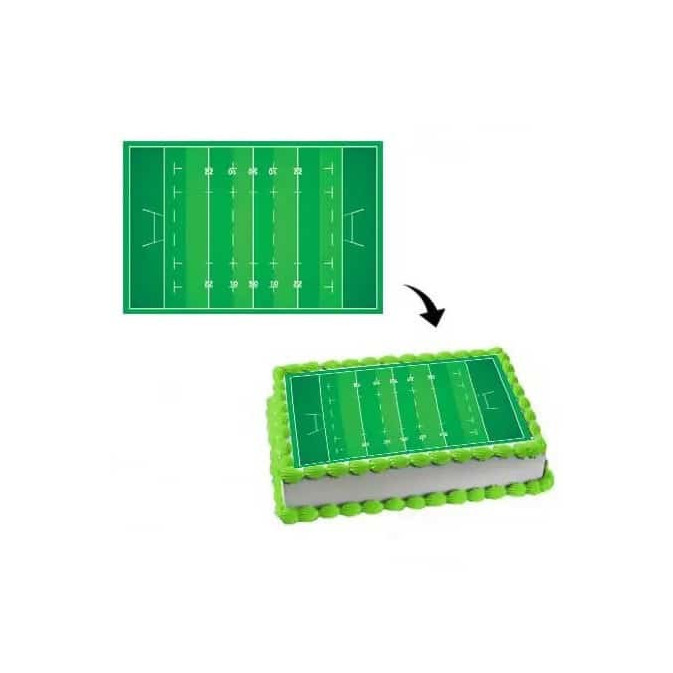 sugar leaf rugby field cake decoration