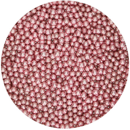 metallic pink sugar pearls - funcakes