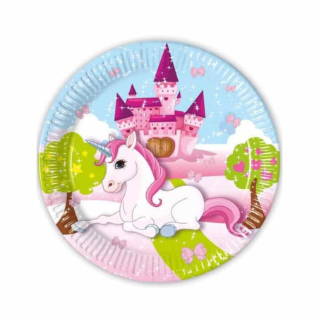 8 unicorn paper plates