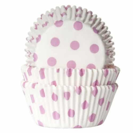 50-pink-polka-dotted-cupcake cases