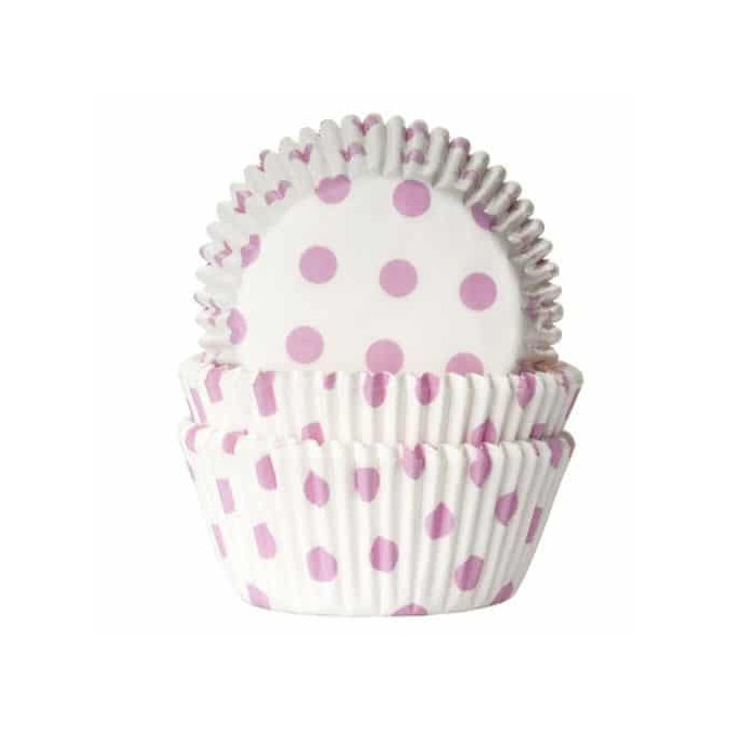50-pink-polka-dotted-cupcake cases
