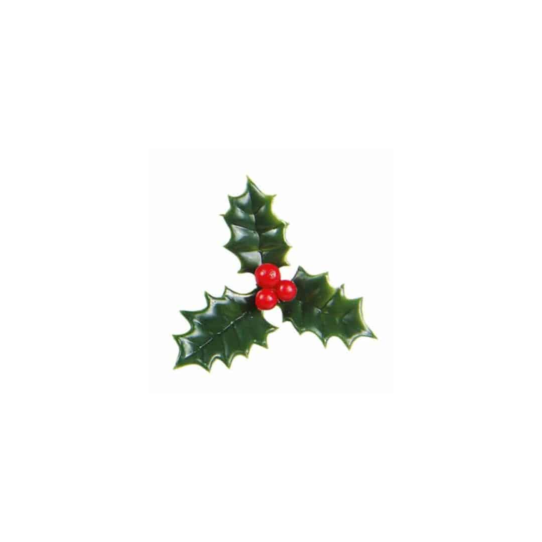 10-holly-leaves-for-christmas-log