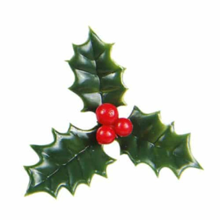 10-holly-leaves-for-christmas-log