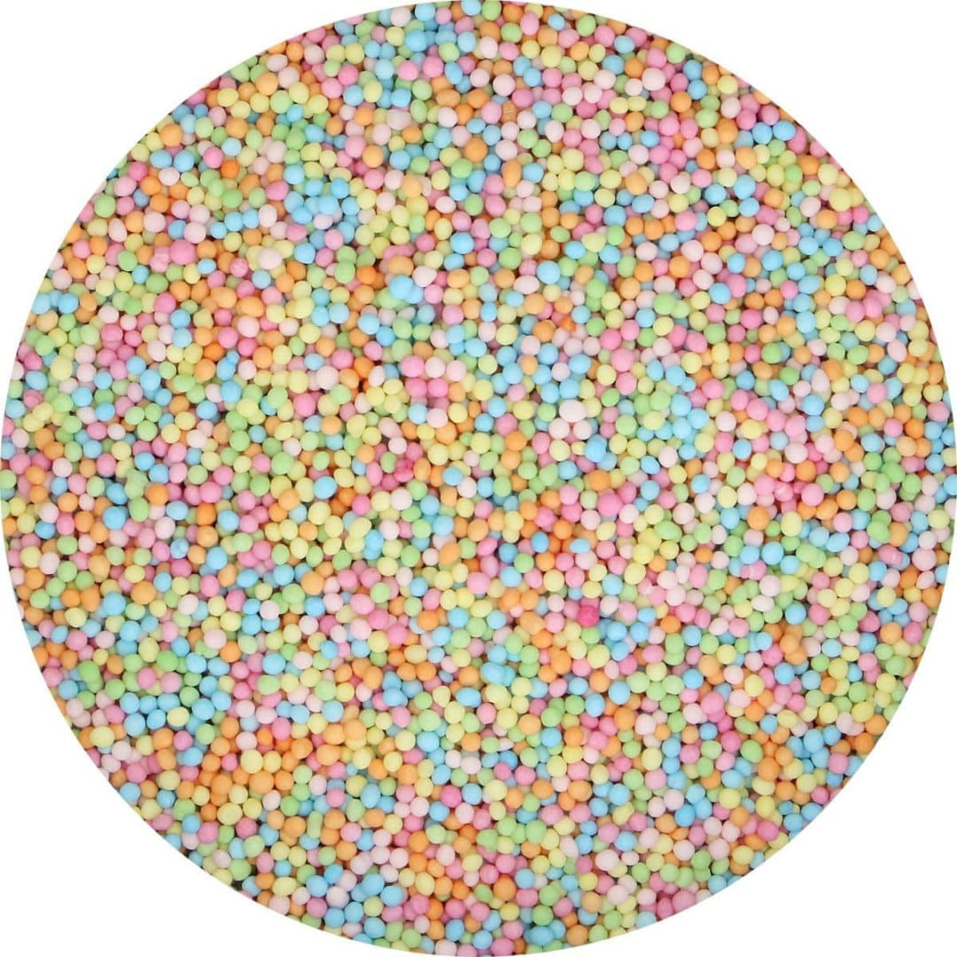 pastel-colored, multi-colored sugar balls