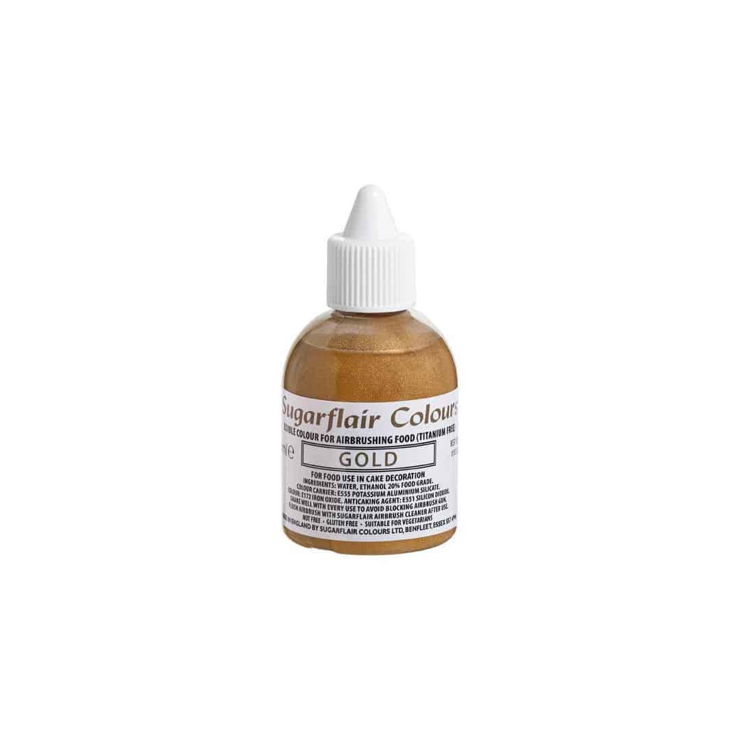 Gold airbrush food coloring