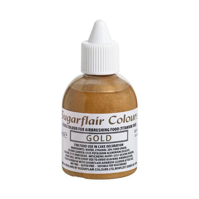 Gold airbrush food coloring
