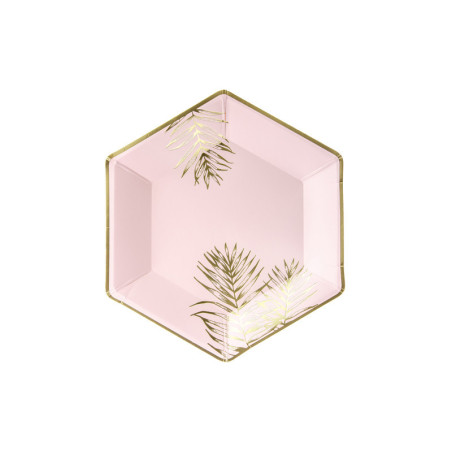 6-pink-cardboard-dinner-plates-with-gold-foliage