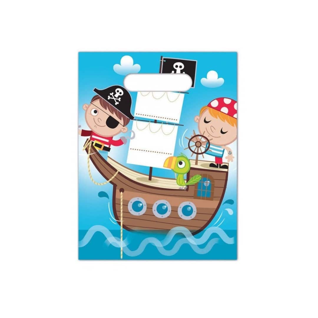 6 pirate plastic bags