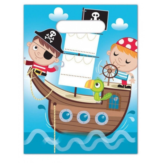 6 pirate plastic bags