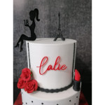 Cake Topper Silhouette of a seated woman to personalize