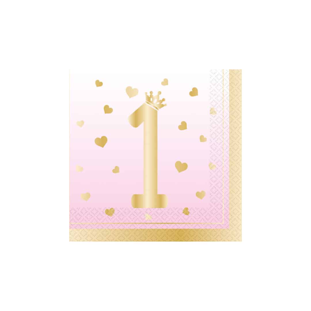16-piece pink birthday napkins