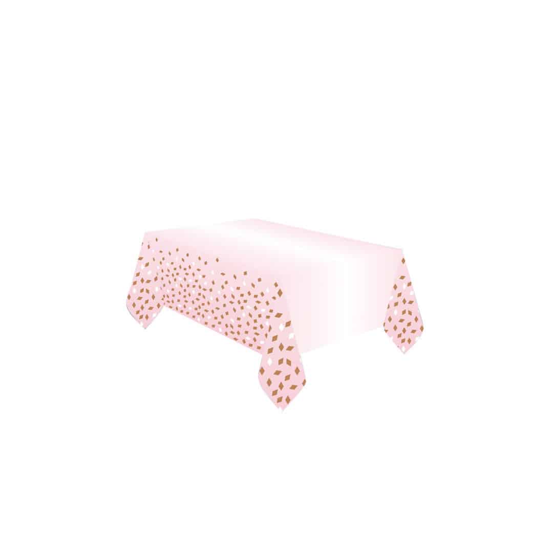 Rose gold paper tablecloth 180x120 cm | Birthday tableware