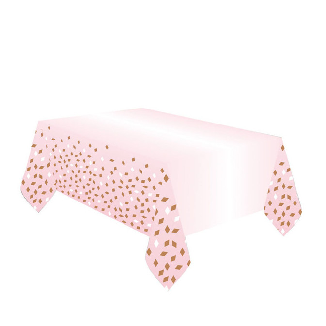 Rose gold paper tablecloth 180x120 cm | Birthday tableware