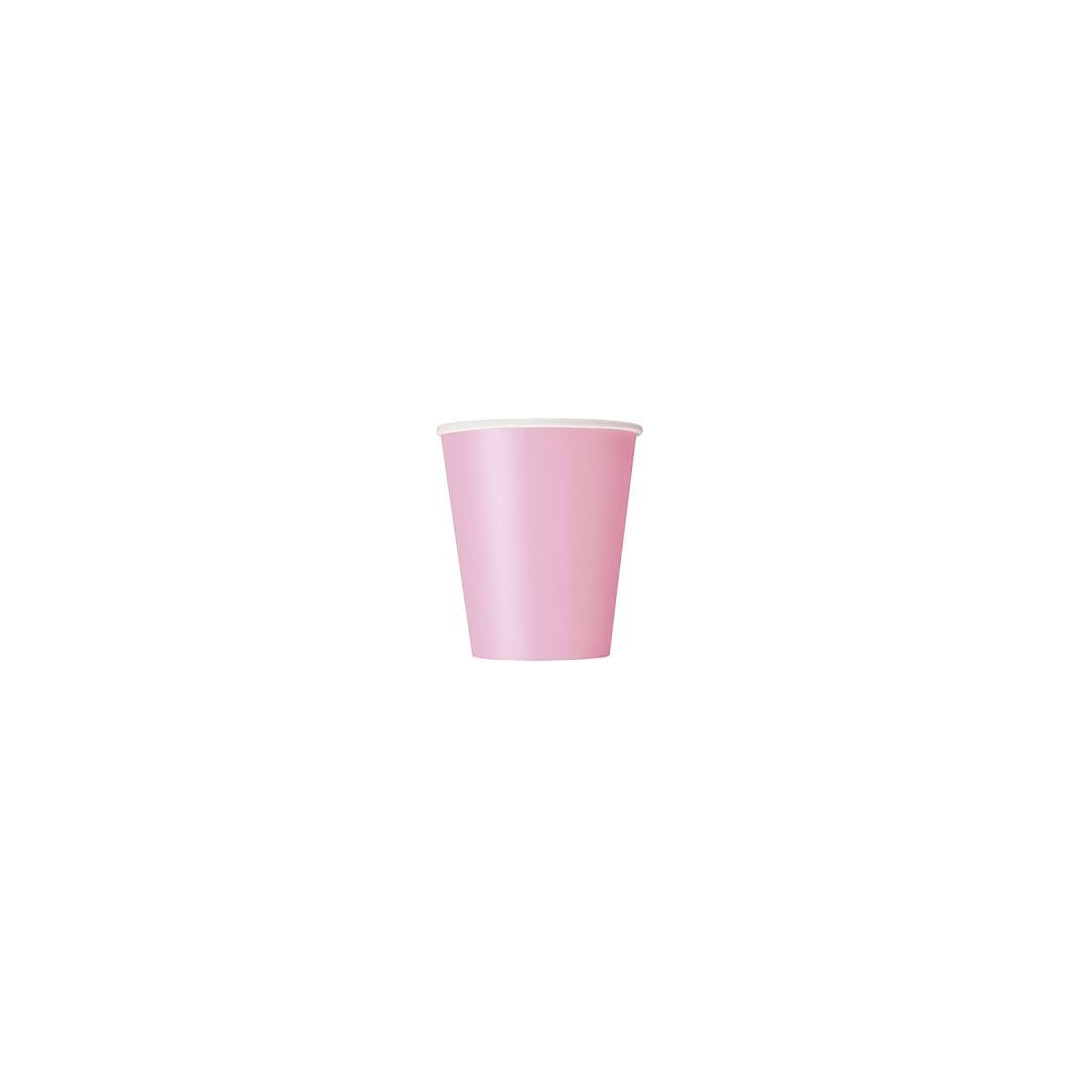 Set of 8 inexpensive light pink cardboard cups
