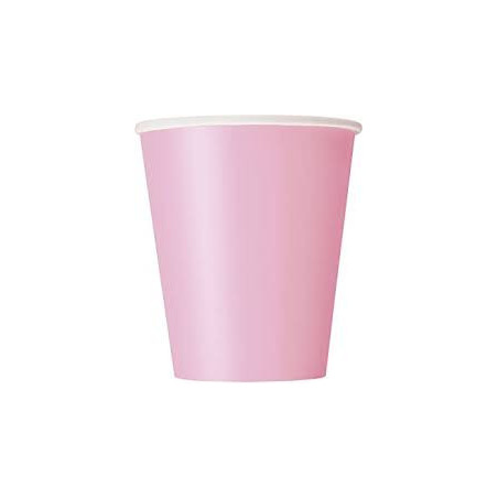 Set of 8 inexpensive light pink cardboard cups