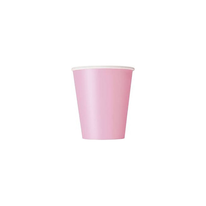 Set of 8 inexpensive light pink cardboard cups