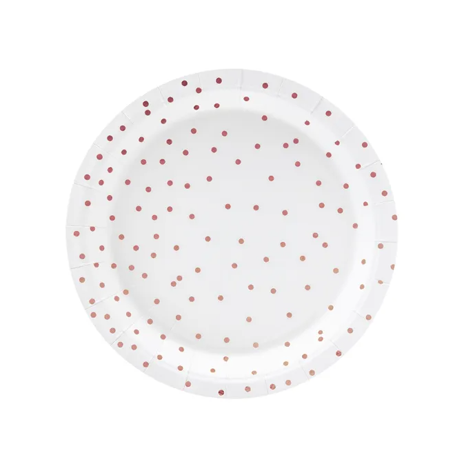 6-white-plates-with-pink-gold-polka dots-18-cm