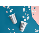 6 silver mirror paper cups