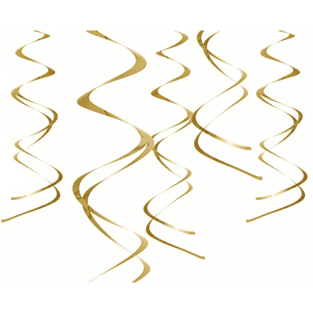 gold spiral suspensions for room decor