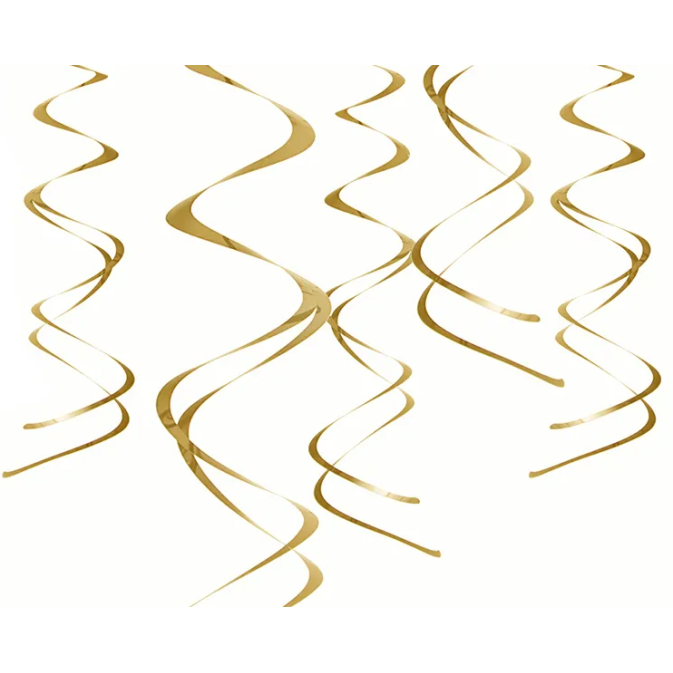 gold spiral suspensions for room decor