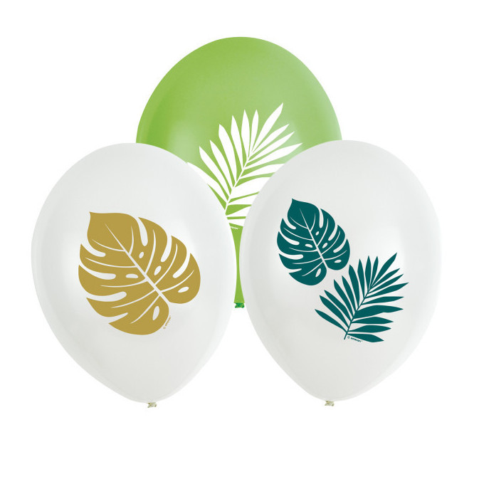 6 tropical balloons 27.5 cm