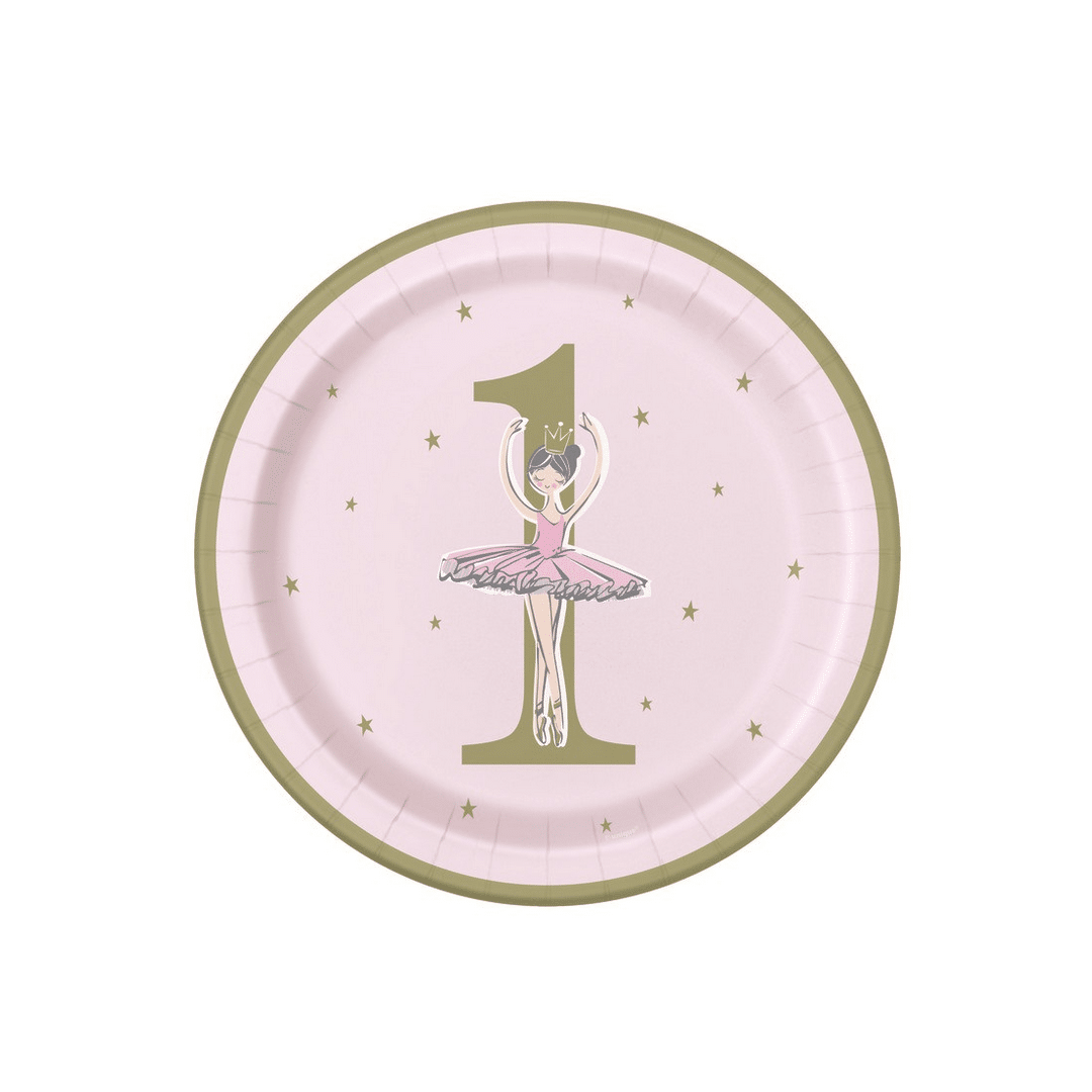 birthday-plates-1-year-ballerina-pink