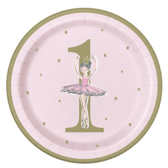 birthday-plates-1-year-ballerina-pink