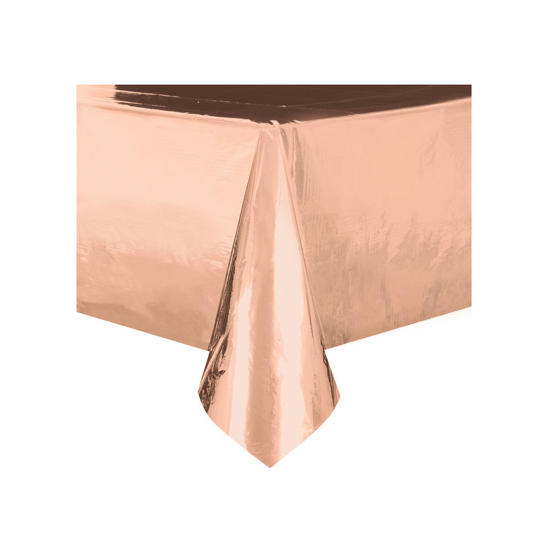 Pink gold mirror plastic tablecloth
