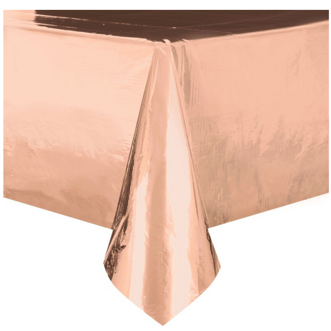 Pink gold mirror plastic tablecloth
