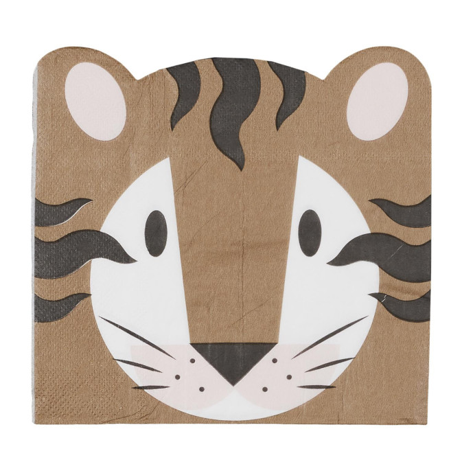 20 birthday napkins Savanna tiger